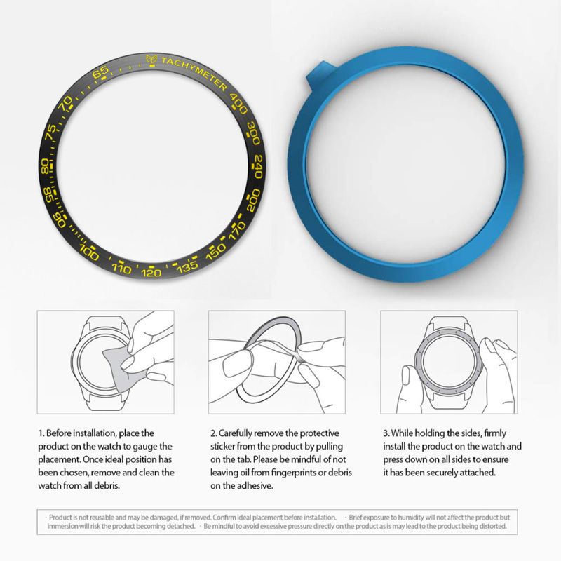 Anillo de Metal Anti arañazos, cubierta adhesiva de repuesto para Samsung Galaxy Watch 42MM, accesorios