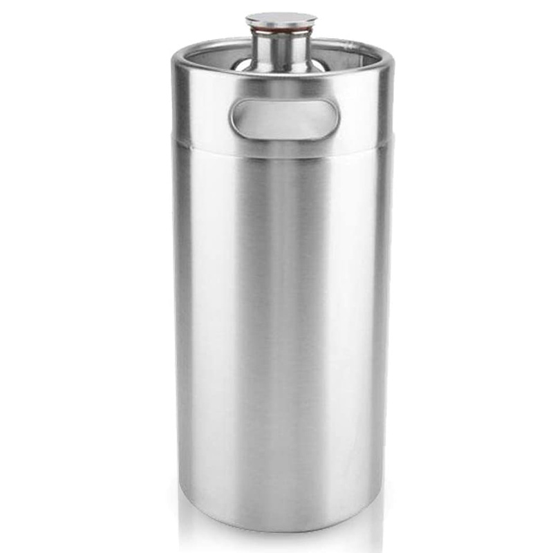 Barril de cerveza casera de acero inoxidable de estilo Mini barril portátil con cubierta de barril de cerveza artesanal para suministros de Hotel para el hogar (3.6L)
