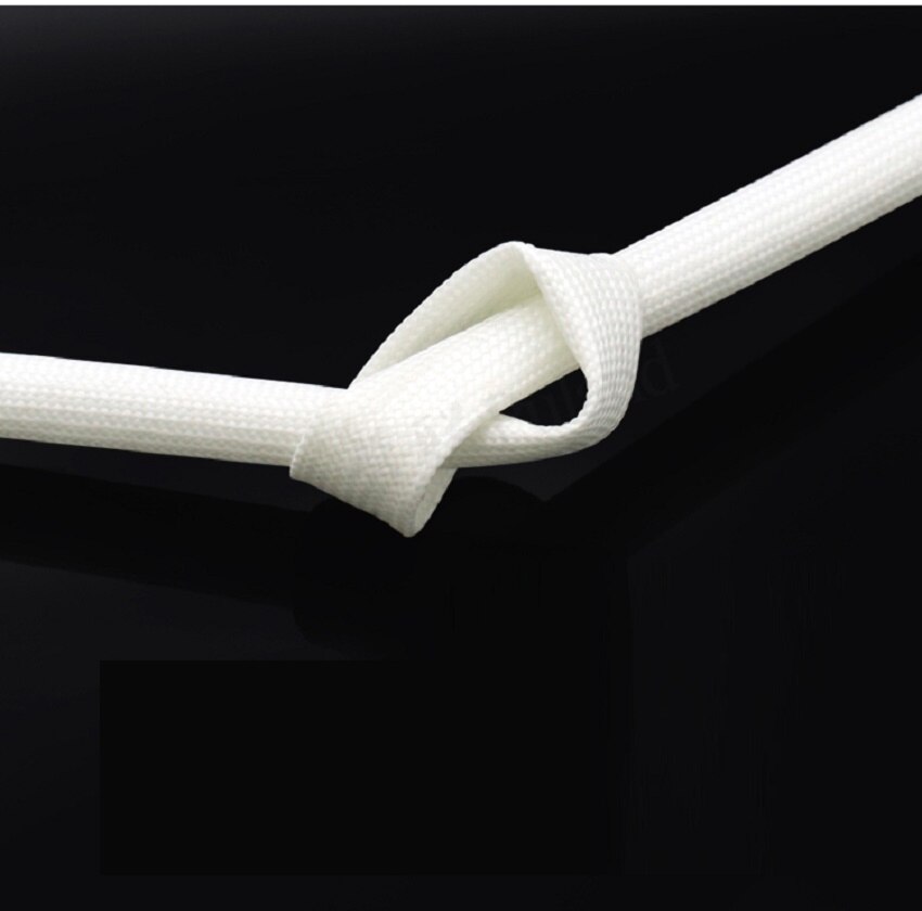 Manguito de fibra de vidrio de silicona de 6mm, cable resistente a las llamas, resina de silicona, tubo de protección aislado (blanco)-3/ 5/10 metros