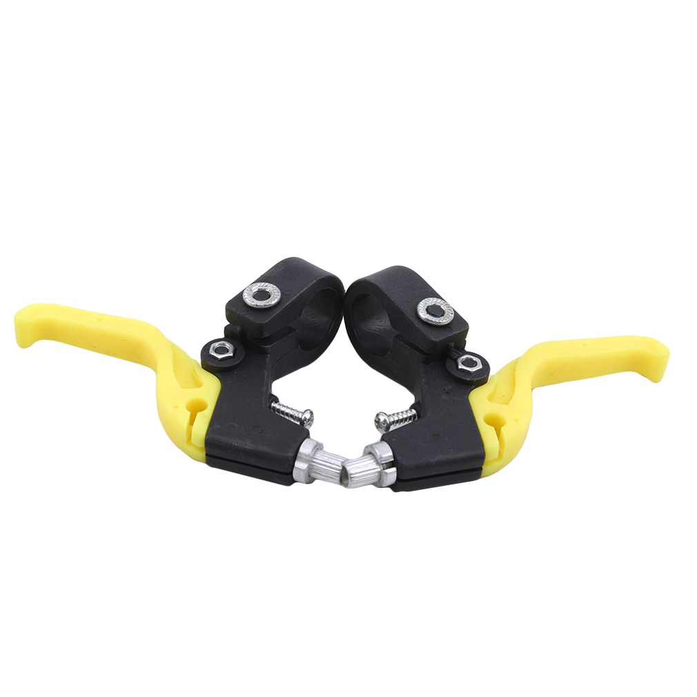 Un par de pastillas de freno de bicicleta de carretera y de montaña pastillas de freno de bicicleta soporte de freno en V Mango de freno de bicicleta accesorios de ciclismo duraderos: black yellow