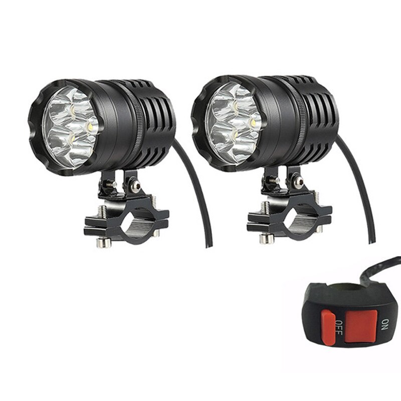 LED moto bateau Spot conduite phare 80W 6000LM 6500K T6 moto brouillard phare avec interrupteur 4 pièces/2 pièces/1 pièces: 2 pcs