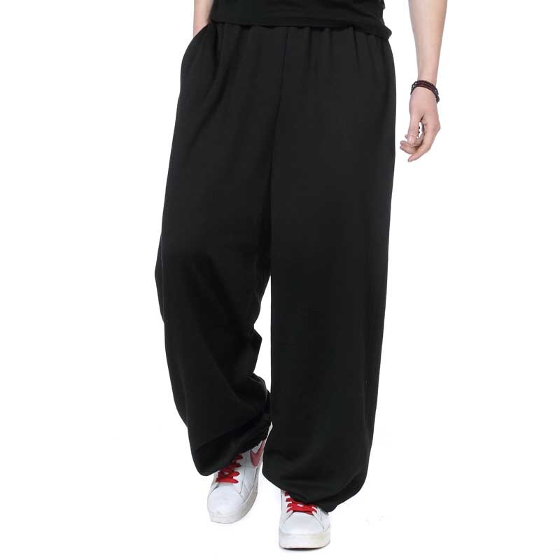 Danse Hip Hop pantalons de survêtement Harem hommes Joggers pantalon coton ample Baggy pantalons de survêtement Streetwear pantalon jambe large hommes vêtements: 013 Black / XXXL