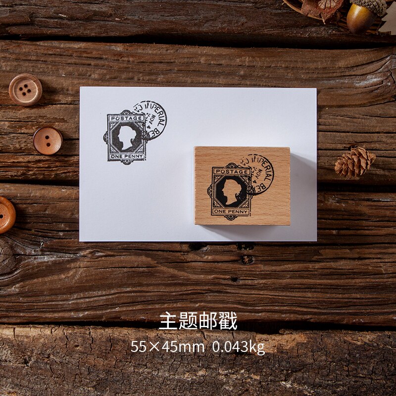 Antique Postmark Wood Seal Bullet Journal Rubber Stamps for Scrapbooking Cards Decoration Embossing Craft standard stamp: 11