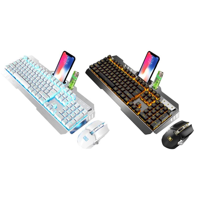 Drahtlose Tastatur und Maus DPI Einstellbare Wiederaufladbare Hintergrundbeleuchtung Tastatur Mäbenutzen 28GE