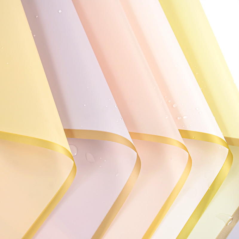 Papel de de flores con borde dorado, embalaje de medio transparente, ramo de floristería, papel de para boda, de cumpleaños, 5 uds.