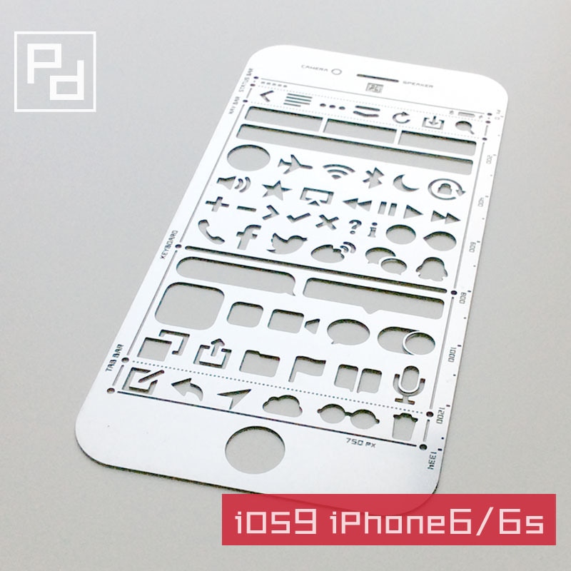 Ios 9 iphone 6/6s storlek rostfritt stål webb ui mall gör-det-själv ritning grafisk webbdesign mall linjal för planerare agenda