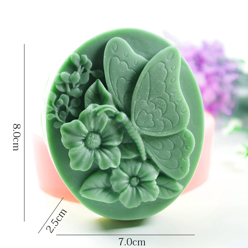 3D Butterfly Shape Soap Mold 4 Cavity Flower Silicone Soap Making DIY Handmade Jelly Pudding Candle Soap Maker Kitchen Baking