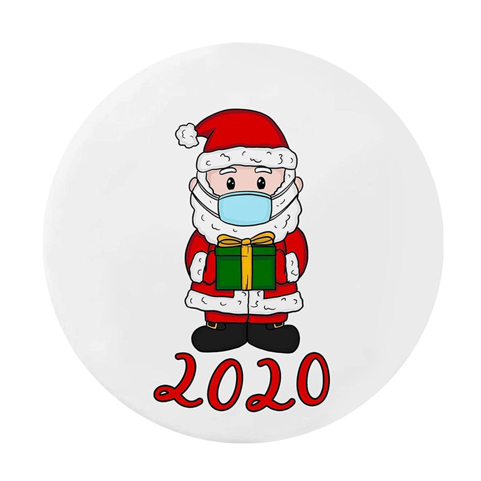 Paper Christmas DIY Deco Stickers Round Santa Claus Wear Mask Message " " 21cm Dia.: 56