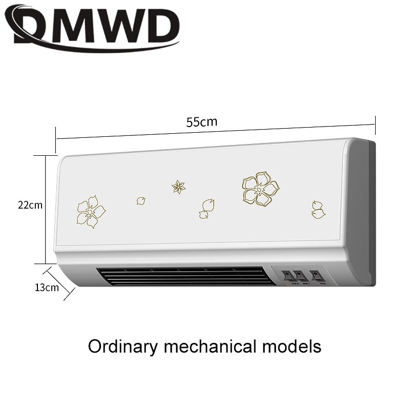 DMWD Electric Heater Fan Bathroom Hanging Warm Air Blower Radiator Wall-Mounted Remote Control Thermal Heating Warmer 2000W