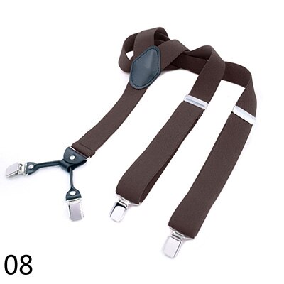 Deepeel 1pc 3.5X125cm Men Suspenders Adult 4 Clips Strap Multicolor Clip Buckles Elastic Male Jockstrap Business Accessories: 08
