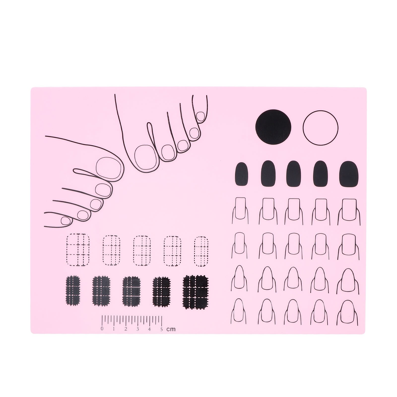 Tapis de pratique de manucure en acrylique, feuille de formation en Nail Art, outil de bricolage: Pink