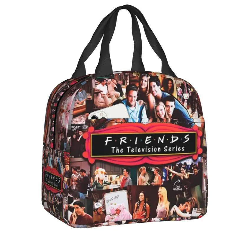 Friends TV Show Insulated Lunch Bag for Camping Travel Resuable Thermal Cooler Lunch Box Women Children Food Container Tote Bags: Silver