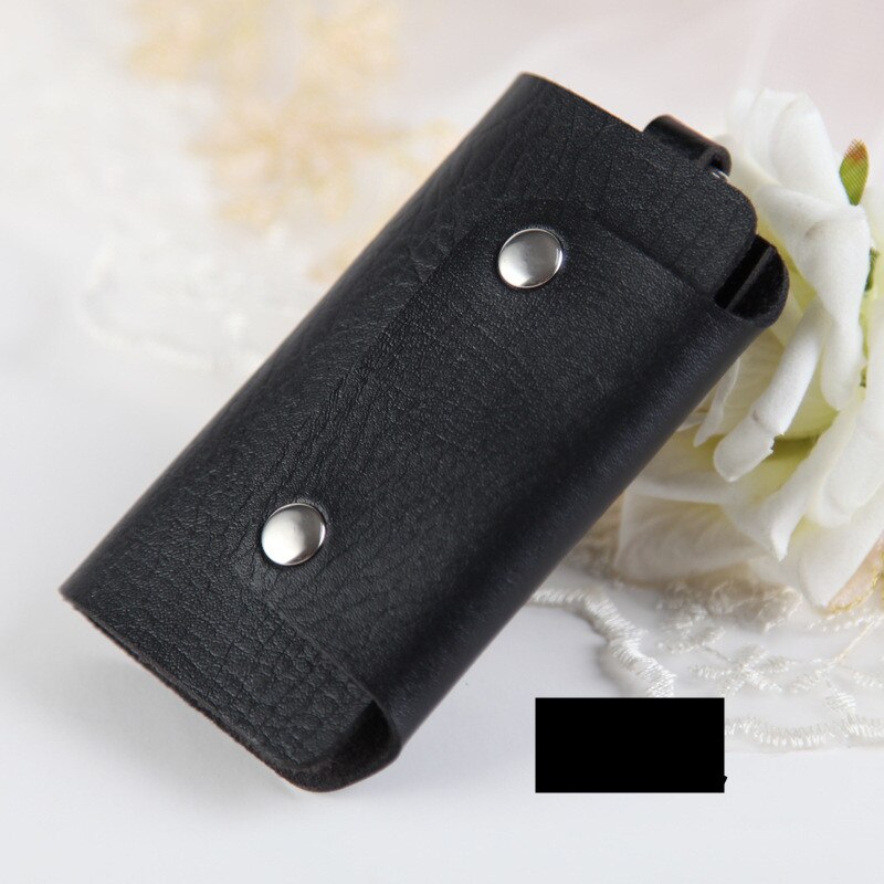 Porte-clefs de voiture unisexe porte-clefs en cuir synthétique polyuréthane porte-clés porte-clés pour femmes hommes organisateur voiture porte-clés femme de ménage couvre sac: Black