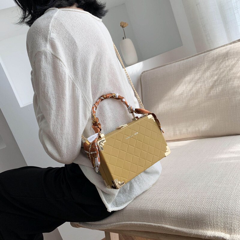 Shoulder xie kua bao Minimalist Square Box Package High-Grade Western Style Handbags