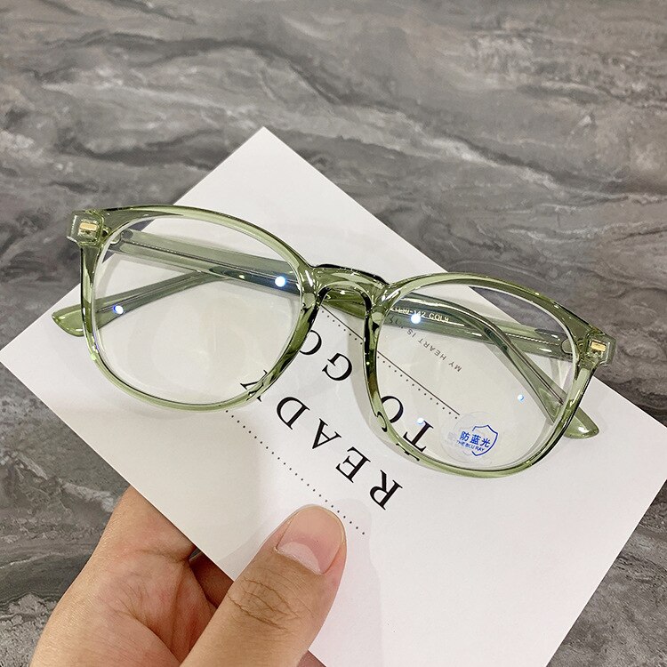 Oulylan Vintage Round Glasses Frame Women Men Blocking Blue Light Eyeglasses Computer Eye Glasses Clear Lens Optical Spectacles: Green