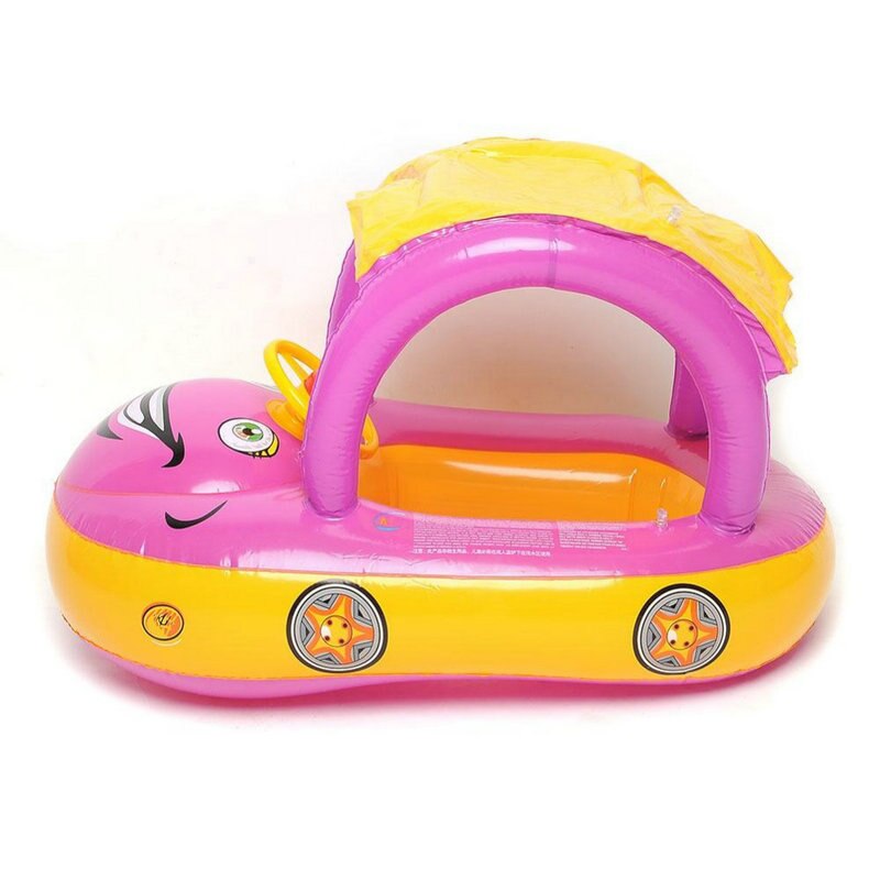 Baby Aufblasbare Schwimmen Ring Schwimmbad schweben Sicherheit Schwimmen Ringe Aufblasbare Schwimmen schweben Mit Sonnenschirm Sitz Floß Wasser Spaß Schwimmbad Spielzeug: Rosa