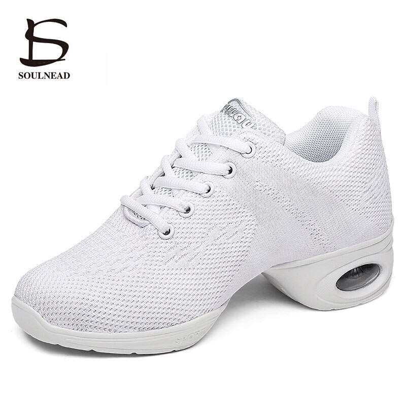 Zapatillas de deporte de malla tejida para mujer, zapatos de Zapatos de Baile de Jazz Danza moderna, para primavera y verano, para deportes al aire libre