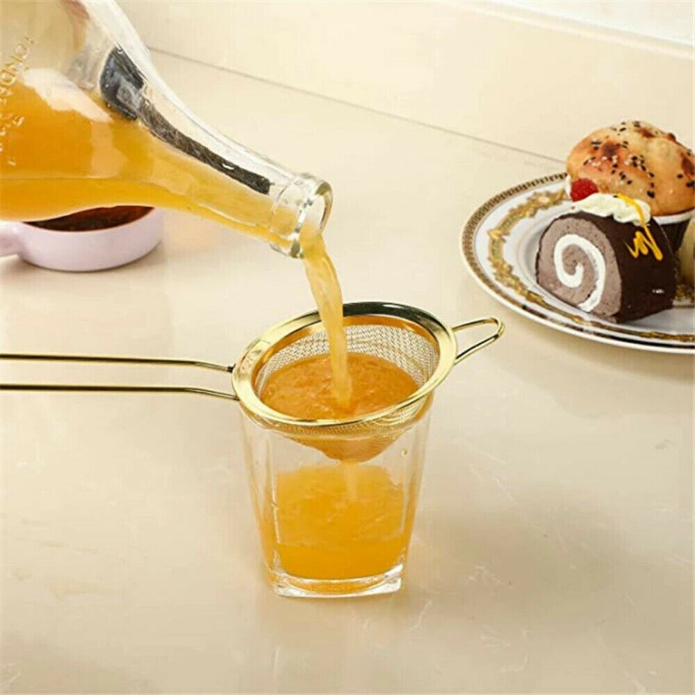Stainless Steel Cocktail Strainer Fine Mesh Colander Sieve Tea Coffee Strainers Durable Home Drink Strainer With Handle Bar Tool