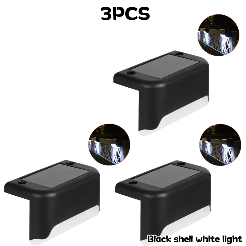 1-10 stk. solcelledrevne terrasselamper udendørs trinlamper vandtætte led-solcellelamper til gelænder trapper trinhegn have terrasse og sti: Havblåt