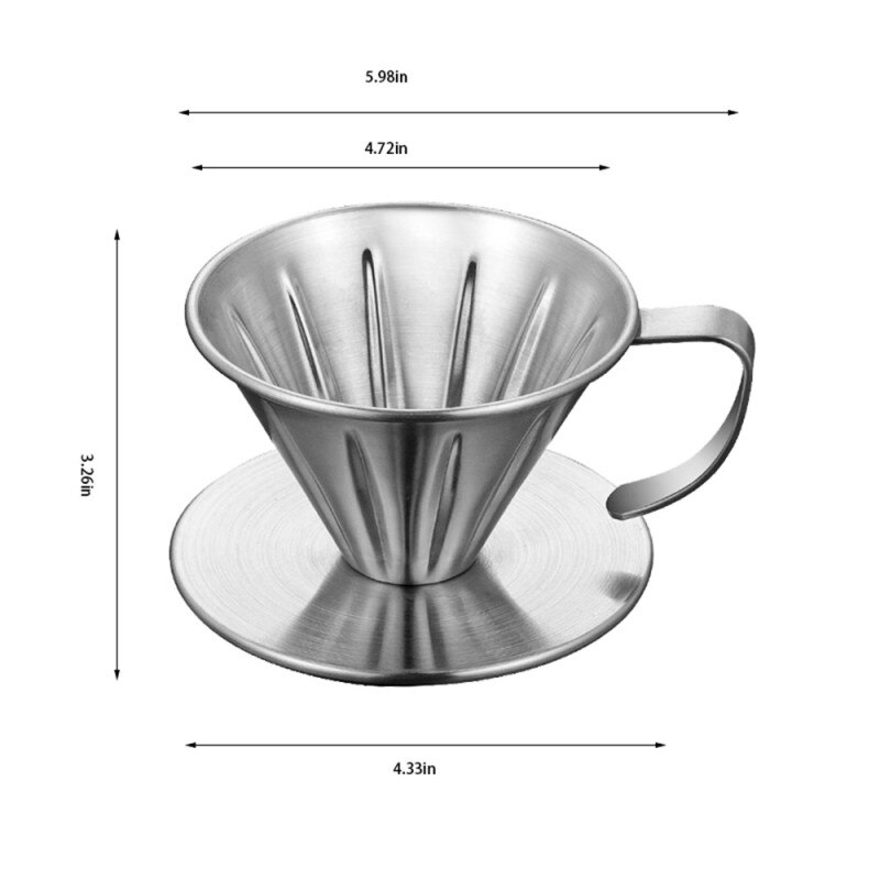 Roestvrij Staal Koffie Filter Houder Herbruikbare Koffie Filters Dripper Drip Koffie Manden Koffiefilter Koffie Tool: L