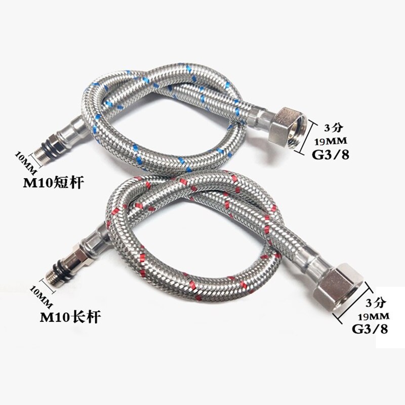 MTTUZK Plumbing Hose 1 pair 304 Stainless Steel Cold Water Flexible Faucet Water Supply Hoses Faucet Replacement Parts Hose: Default Title