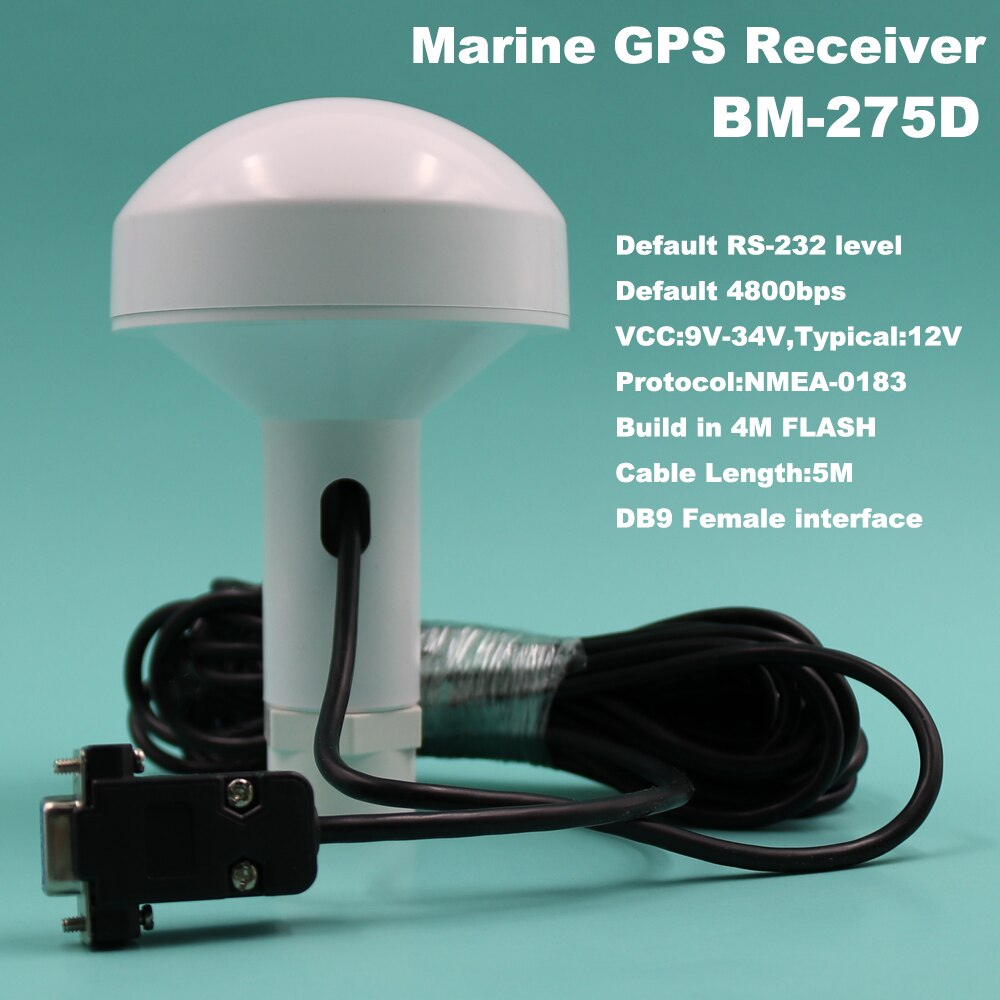 GPS Ontvanger Marine navigatie Boot positionering GPS Marine GPS Ontvanger, NMEA 0183 DB9 Connector met Schroef buis, BM-275D