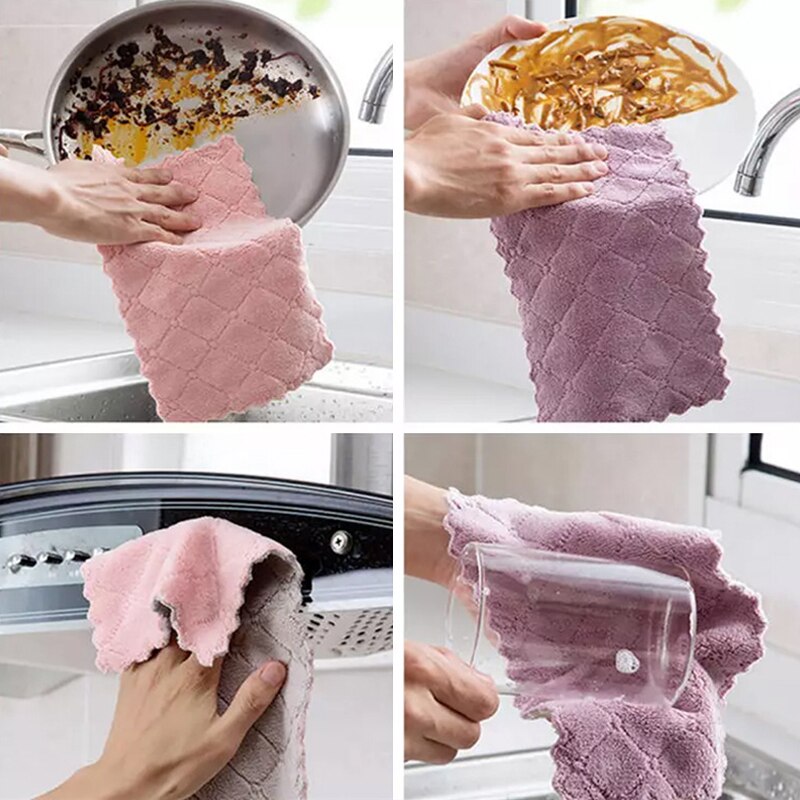 8 Stuks Thuis Microfiber Handdoeken Voor Reiniging Microvezel Veeg Voor Keuken Absorberende Dikkere Doek Tafel Keuken Handdoek Washandje
