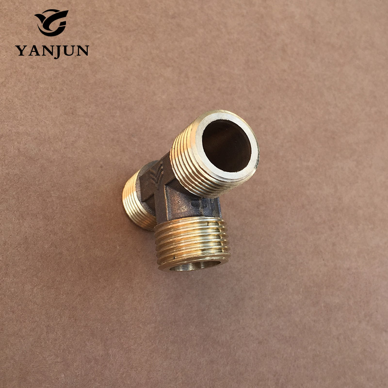 Tee 3 Way Brass steel Pipe fitting Connector 1/2" BSP male x 1/2" BSP male x 1/2" BSPmale