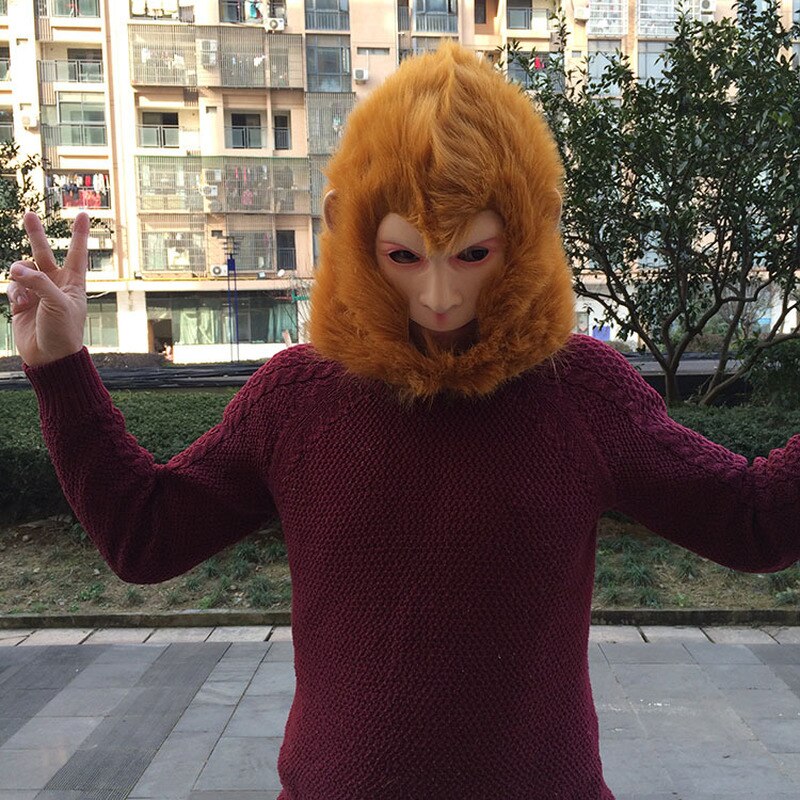 Reis Naar Het Westen Prestaties Aap Koning Kostuums Masker Hericium Halloween Party Kostuums Caps Zon Wukong Masker