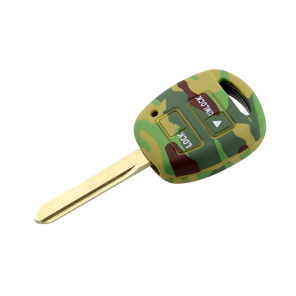 Okeytech 2 Buttons Silicone Rubber Car Key Cover Case Holder for TOYOTA CAMRY RAV4 PRADO COROLLA AVENSIS LAND CRUISER Yaris