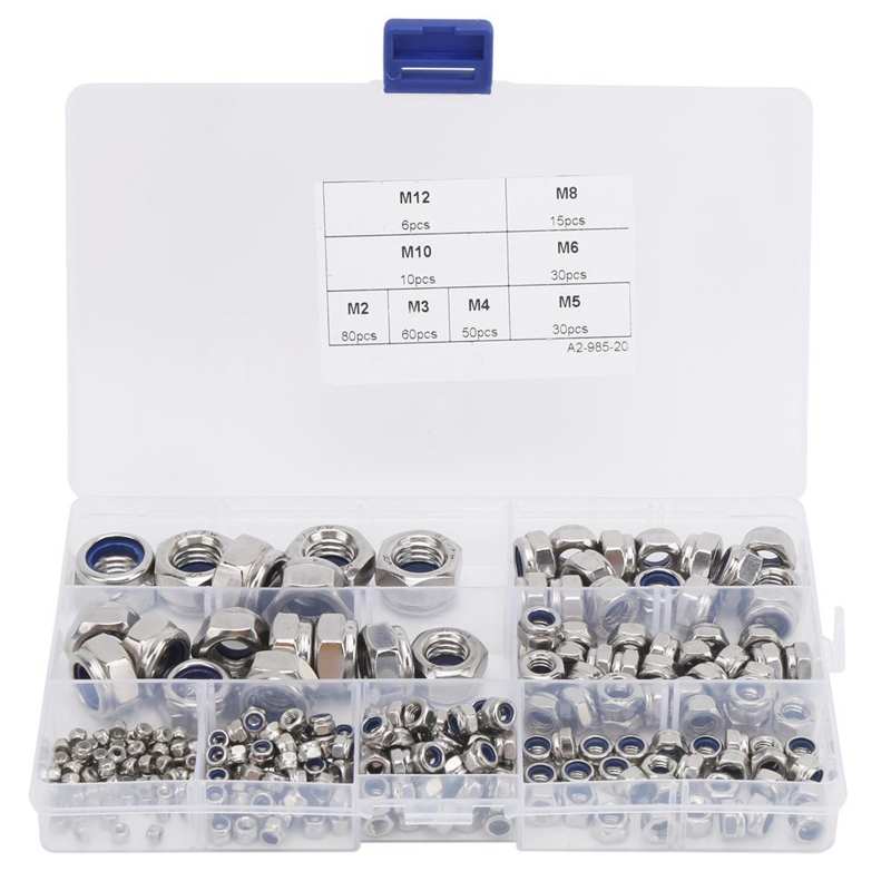 Nylon Lock Nut Set Good Rust Resistance Corrosion Resistant Self‑Locking Nuts Set Heat Resistant Laboratory for Home School