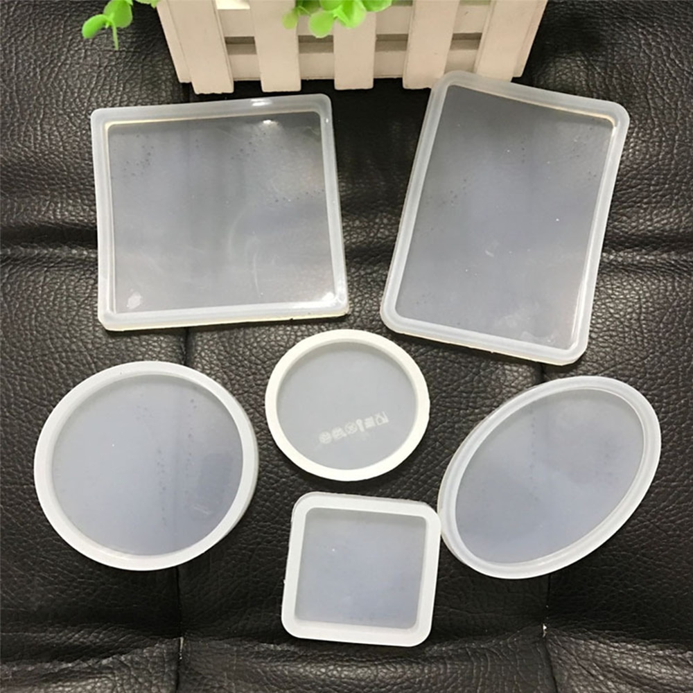 Clear Clay Molds Making Pottery Tools Ceramics Molds Polymer Clay Resin Craft Mould Round Oval Square Shaped Silicone Portable