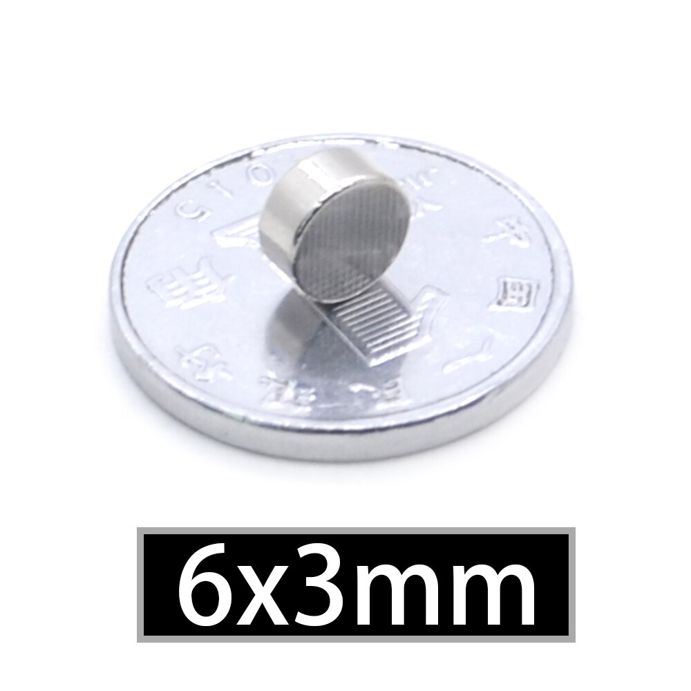 10/50/100/200 kpl 6 x 3 neodyymimagneetti 6mm x 3mm n35 ndfeb pyöreä supertehokas vahva kestomagneettinen imanes-levy 6 x 3