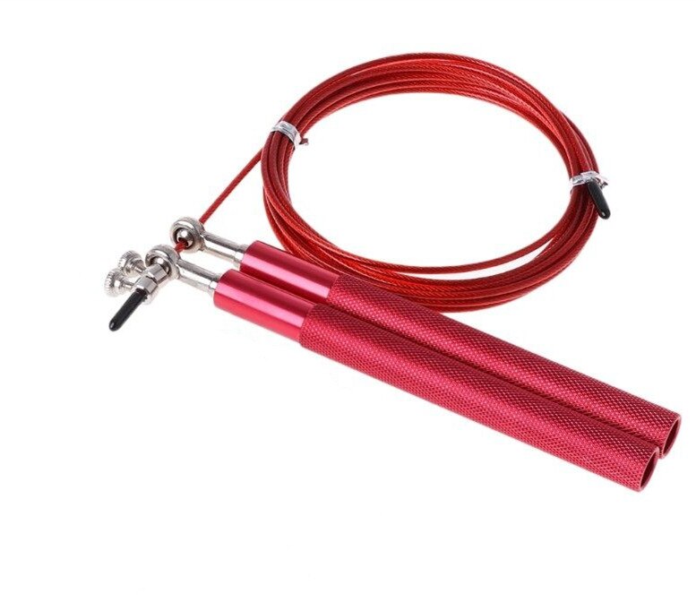 Crossfit fast Jump Rope Skip Speed skipping Ropes with Extra Speed Cable Ball Bearings Home Gym Training: Aluminum Red