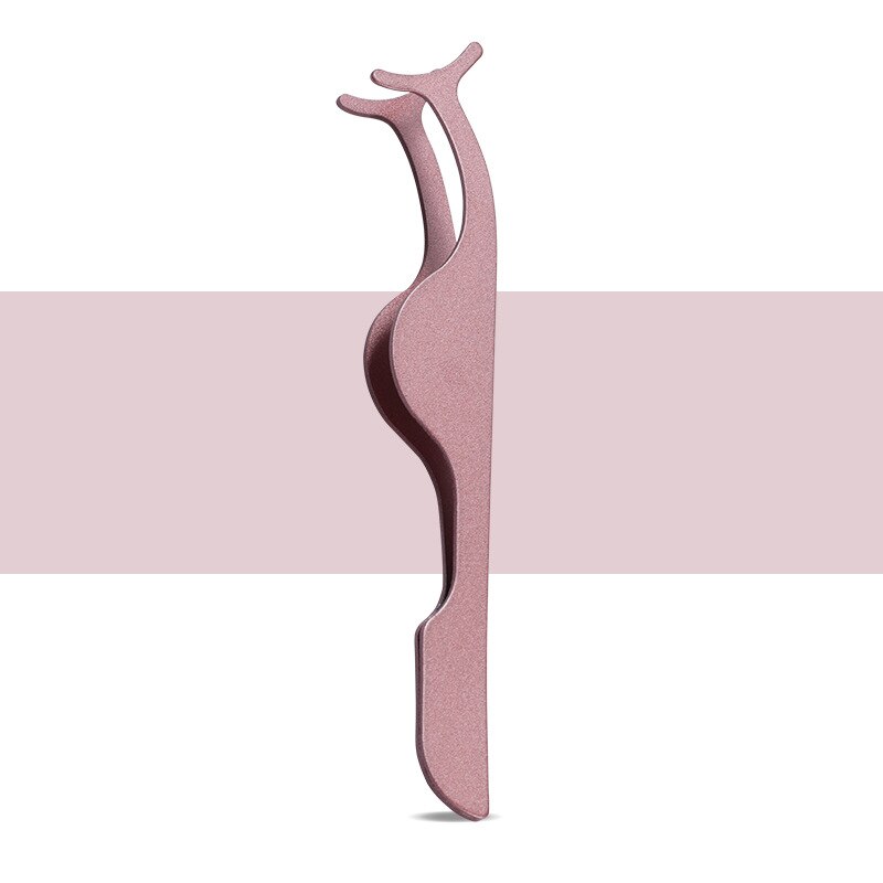Manooby Stainless Steel Eyelash Tweezers False Eyelashes Applicator Eyelash Extension Curler Nipper Auxiliary Clamp Makeup: style6