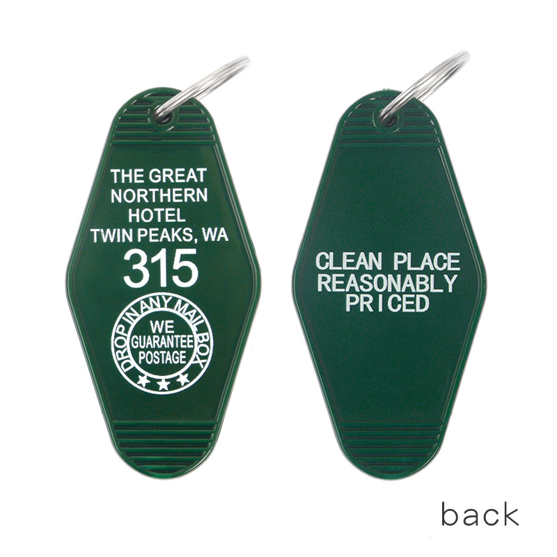 THE GREAT NORTHERN HOTEL TWIN PEAKS 315 KeyChain Keyring Tag Key Chains TV Show The Office Fans Funny Accessory: WHITE