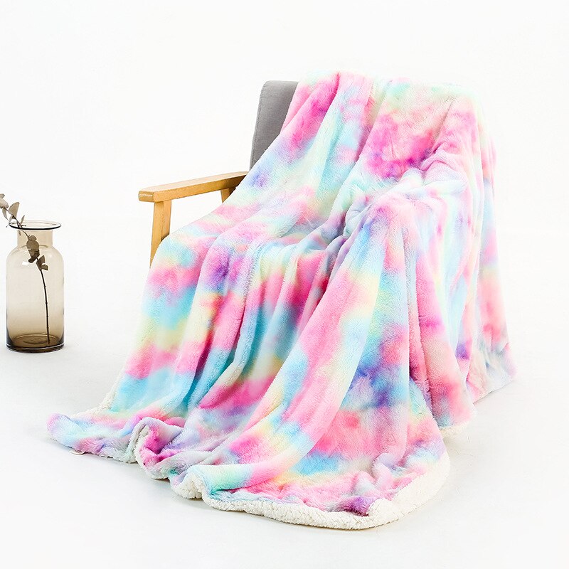 Claroom mantas para Bedssuper suave, manta de punto Throw Bedding Blanket Rainbow edredón xx56 #: color3 / 160x200cm