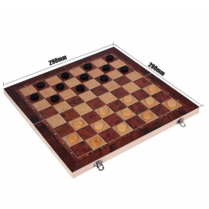 3 In 1 Internationale Schaakspel Board Houten Reizen Games Draagbare Schaken Backgammon Tocht Entertainment Spelen