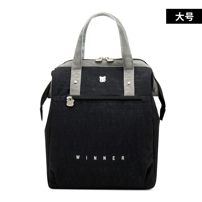 Winner Thermal Insulated Lunch Box Tote Cooler Bag Bento Pouch Lunch Container School Food Storage Bags: L-Black