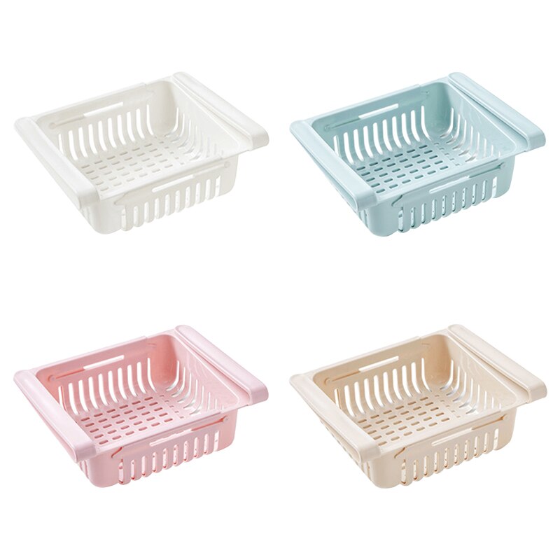 Kitchen Adjustable Storage Rack Fridge Food Organizer Storage Drawer Container Refrigerator Box Rack Fridge Storage Shelf