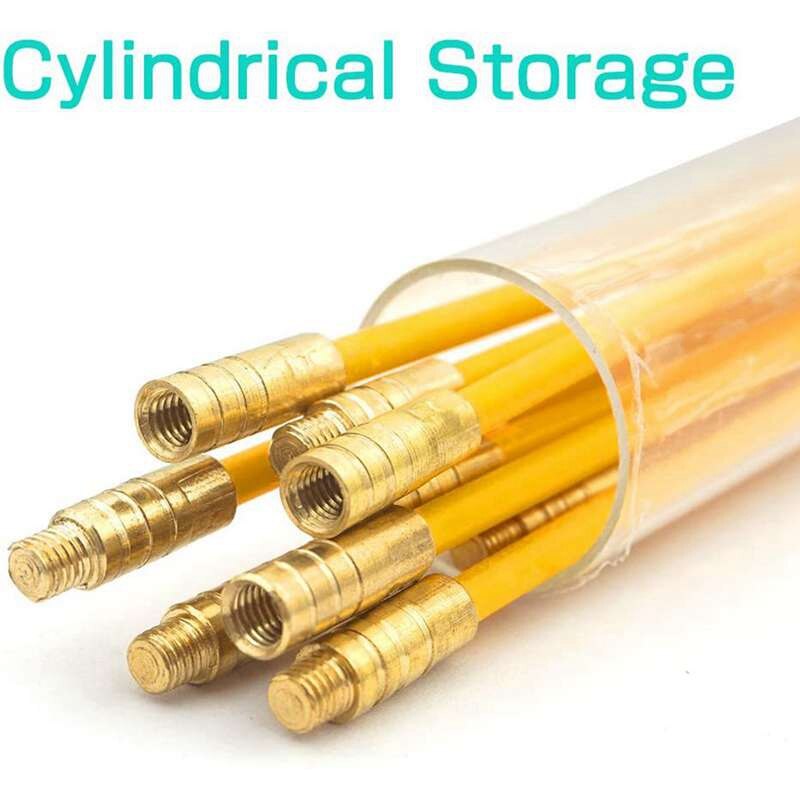 Fish Tape Cabling Rods 5.0M Fiberglass Cable Access Tool Kit Electrical Cable Threader Running Puller 10Rodsx50cm CNIM