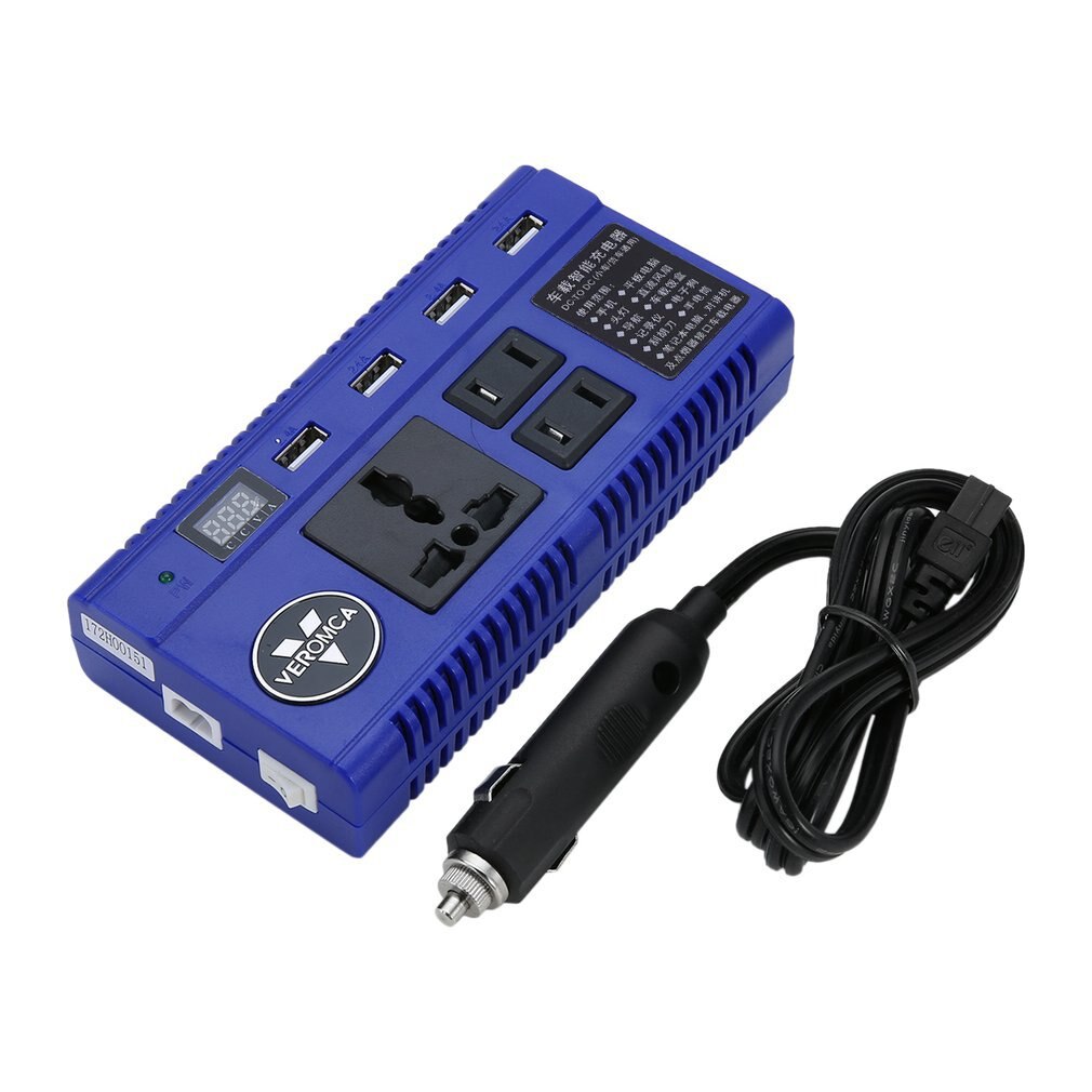 Portable Car Auto Power Inverter Converter 4 Port USB Charger Smart Power Strip Inverter with LED Display