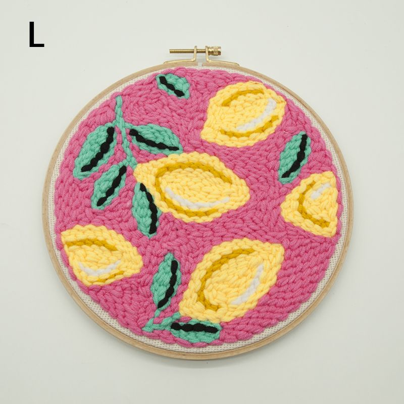 Diy ufærdig broderi stukket sæt frugt dyr punch nåle korsstingpose  m76d