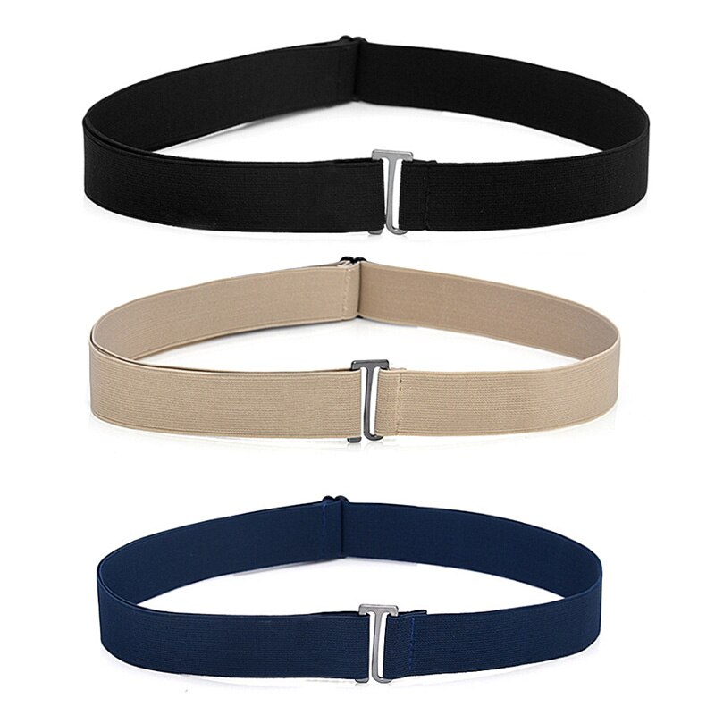 Women Invisible Belt Buckle Plastic Comfortable Elastic Belt For Women Men Adjustable No Show Web Belt For Jeans