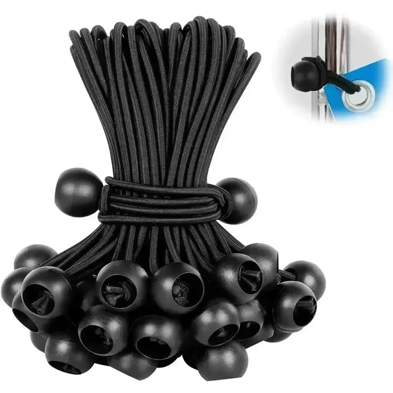 10 Stuks Bungee Bal Dekzeilen Canvas Dekzeil Vlaggenmast Banden Koord Uiteinden Elastisch Touw Kant Vaste Boot Pole Camping Tent accessoires