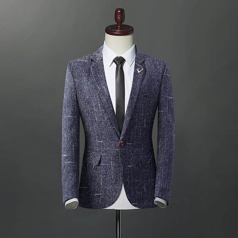 Men Wedding Blazers Slim Fit Suits Coat Male Business Casual Formal Party Dress Blazer Jacket