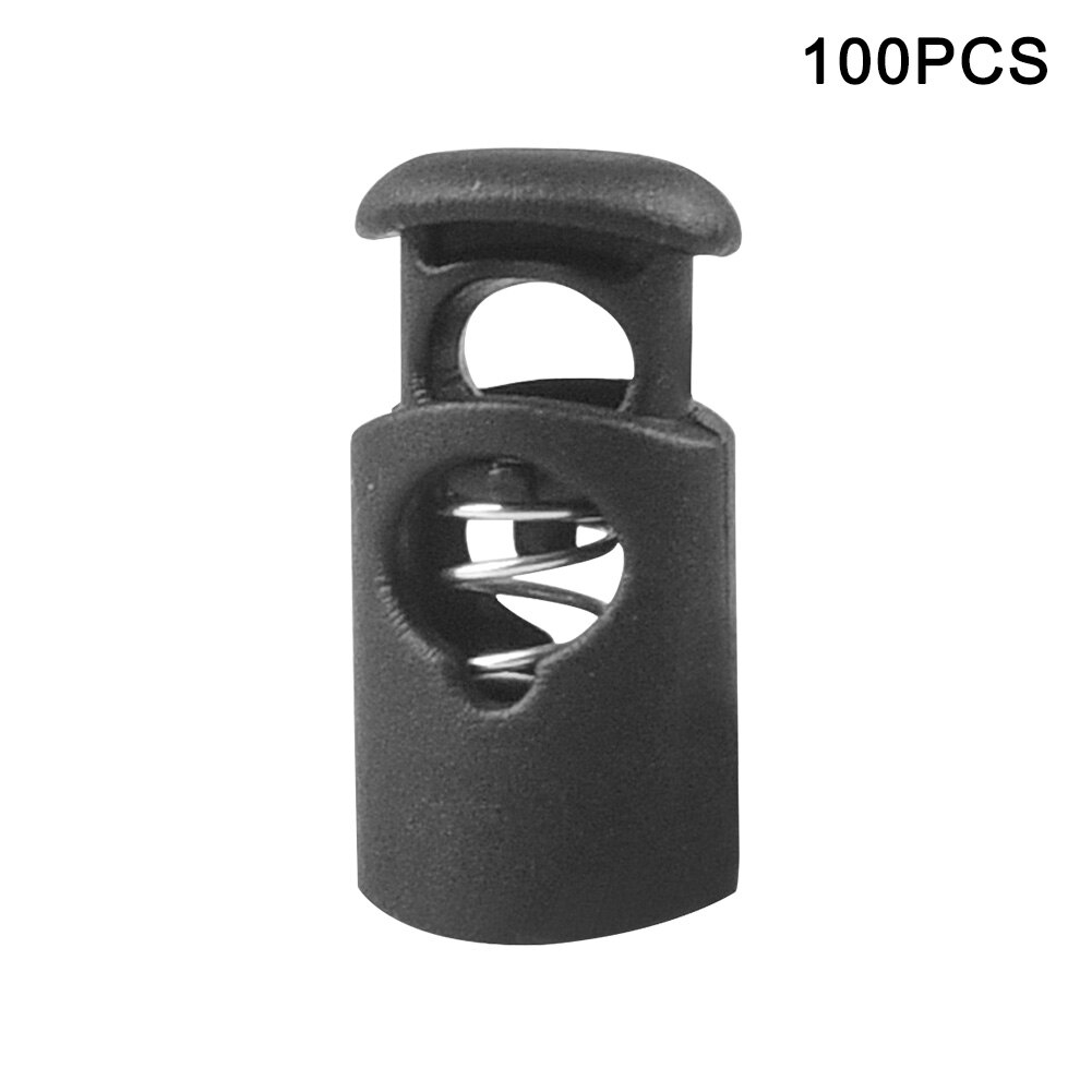 Lanière serrure monotrou Mini universel attache boutons cordon bouchon en plastique bascule coulissante printemps chargé vêtements: S 100pcs