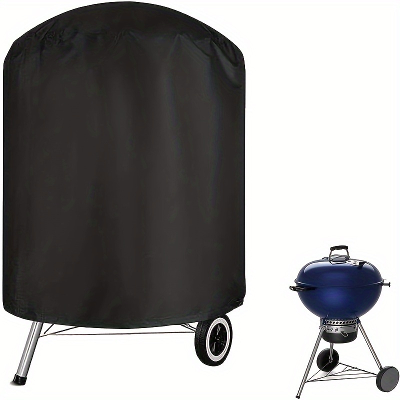Overtræk til kulgrill, grillovertræk til weber 22 tommer kulkedel, kraftigt vandtæt udendørs rygeovnsovertræk, rund grill