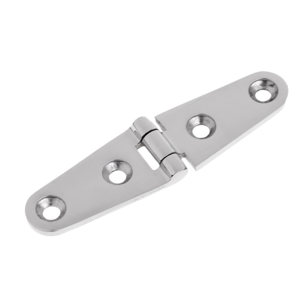 Marine Grade 316 Stainless Steel Strap Hinge Cabinet Locker Hinges 4 x 1 inch for Boat, RVs, Canoe (Silver)