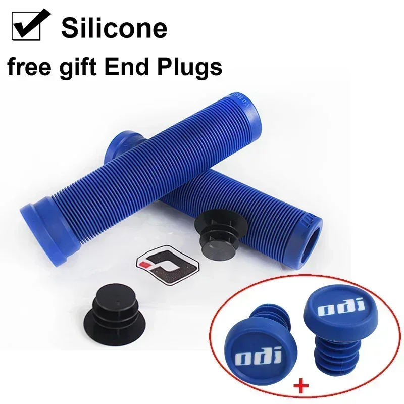 ODI Bicycle Handlebar Grips Antislip Silicone Cycling Cuffs Mountain Bike Bar End Plugs Grip Cap BMX Mtb Folding Bike Parts: Khaki
